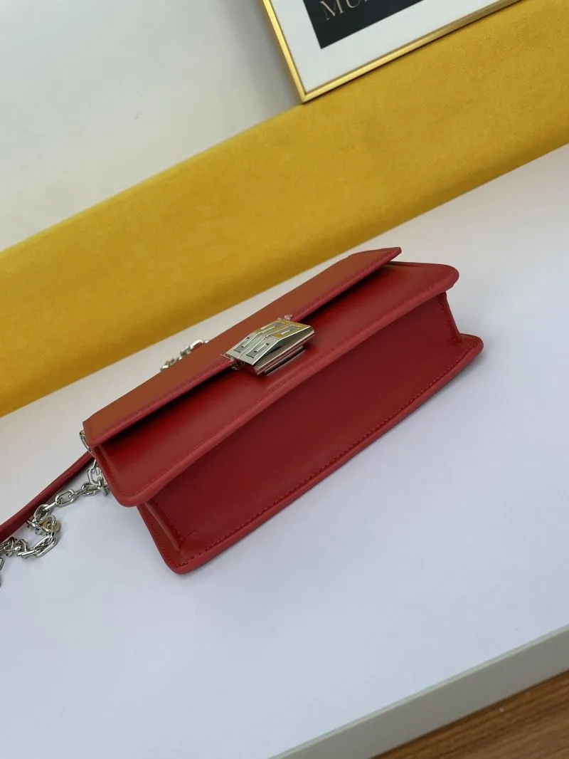 Givenchy Red Leather Chain Satchel Bag - Image 5