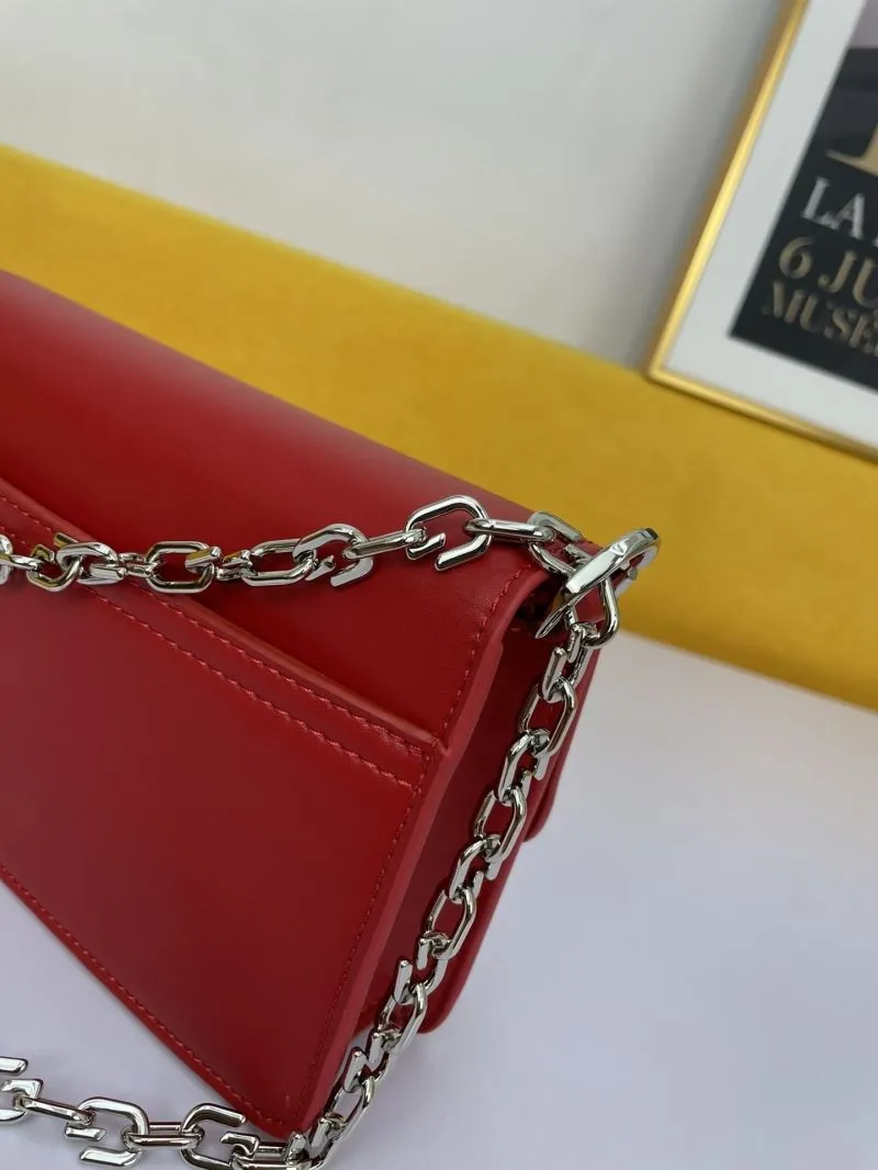 Givenchy Red Leather Chain Satchel Bag - Image 6