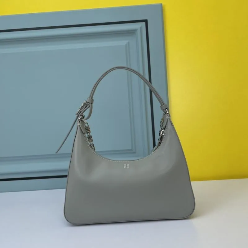 Givenchy Gray Leather Shoulder Bag 25-12-7 - Image 3
