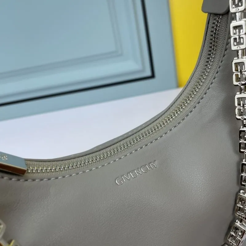 Givenchy Gray Leather Shoulder Bag 25-12-7 - Image 4