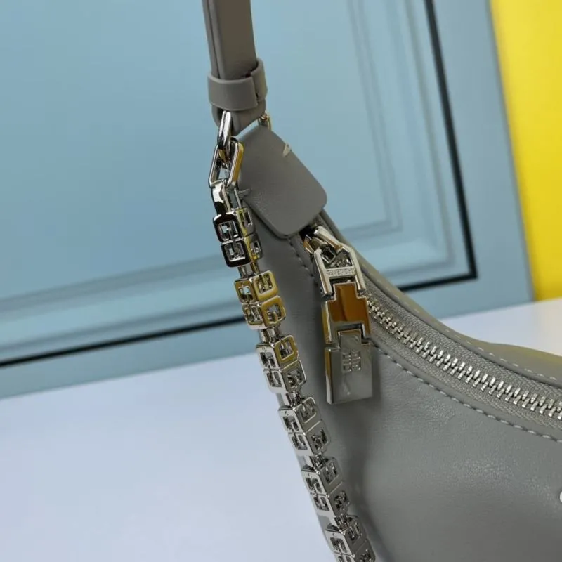 Givenchy Gray Leather Shoulder Bag 25-12-7 - Image 6