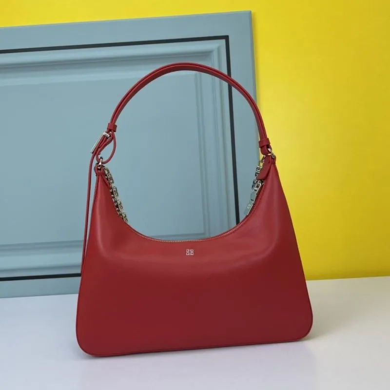 Givenchy Large Red Leather Shoulder Bag - Image 3