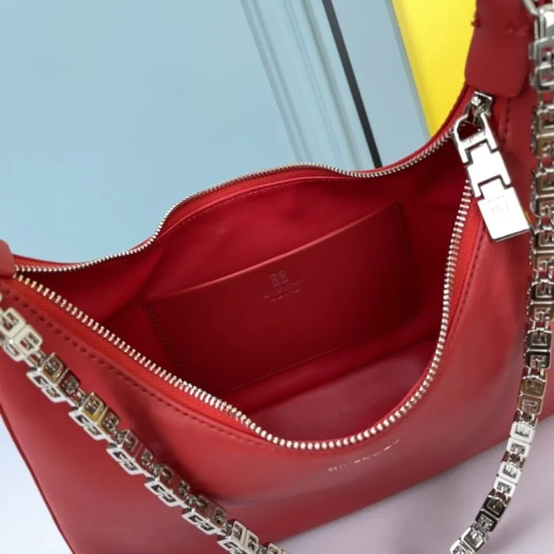 Givenchy Large Red Leather Shoulder Bag - Image 8