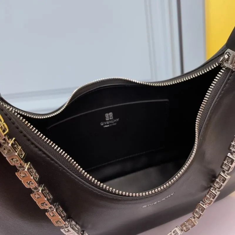 Givenchy Large Black Leather Shoulder Bag - Image 8