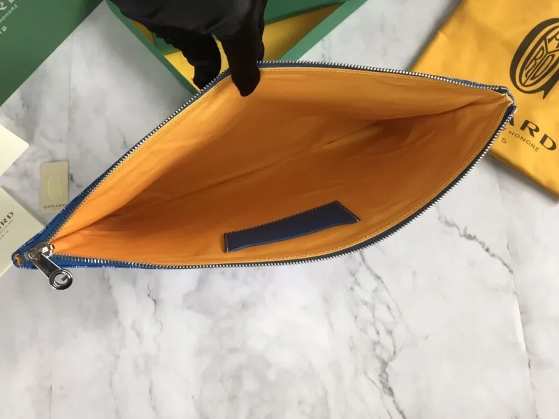 Goyard Blue Zip Clutch Bag - Image 5