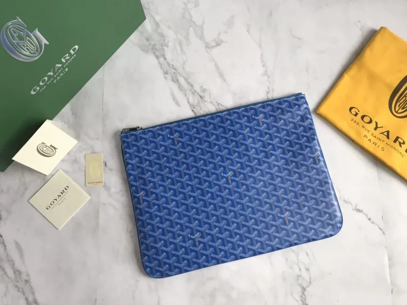 Goyard Blue Zip Clutch Bag - Image 8