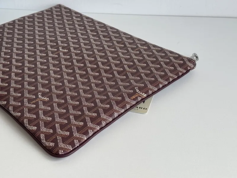Goyard Brown Zip Clutch Bag - Image 5