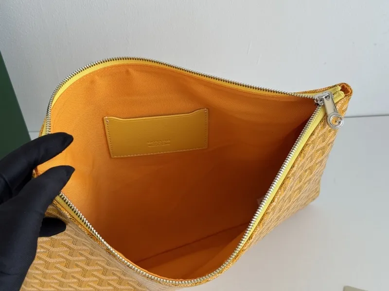 Goyard Yellow Zip Clutch Bag - Image 7