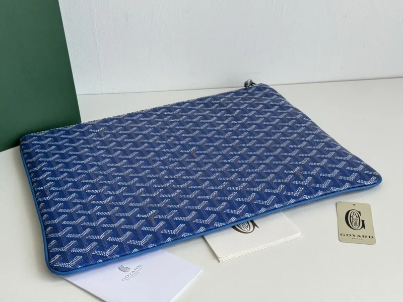 Goyard Blue Zip Clutch Bag - Image 5