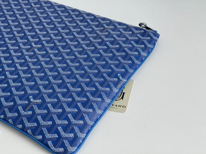 Goyard Blue Zip Clutch Bag - Image 7