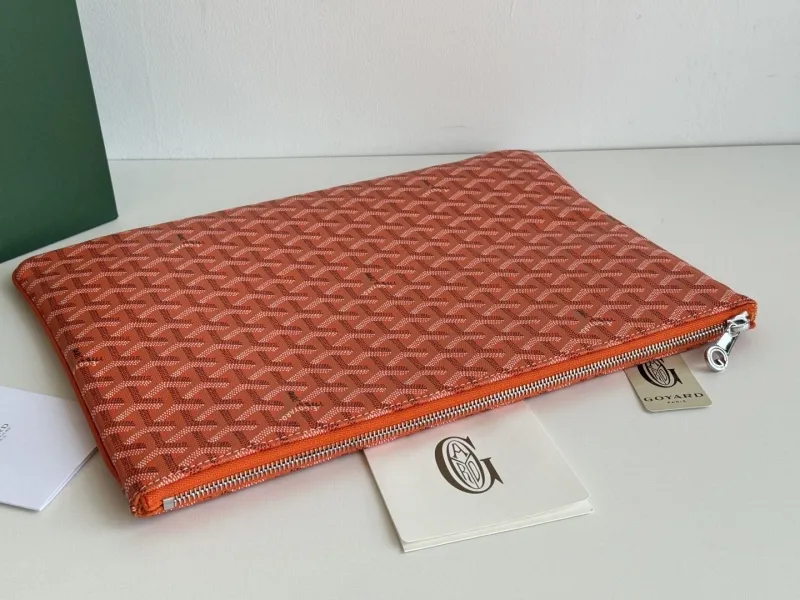 Goyard Orange Zip Clutch Bag - Image 3
