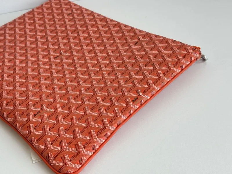 Goyard Orange Zip Clutch Bag - Image 6