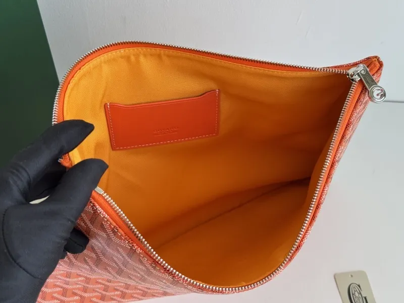Goyard Orange Zip Clutch Bag - Image 8