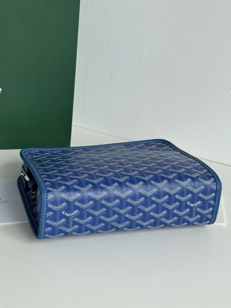 Goyard Blue Canvas Clutch Bag - Image 3