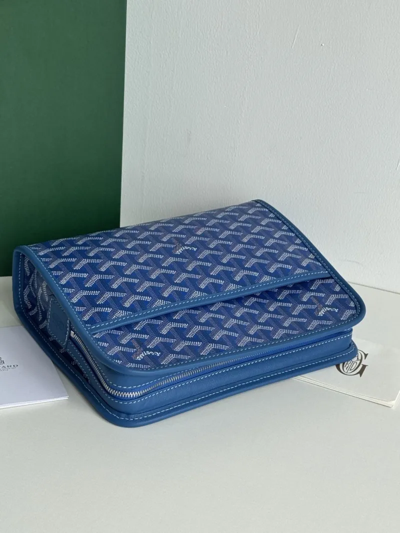 Goyard Blue Canvas Clutch Bag - Image 4