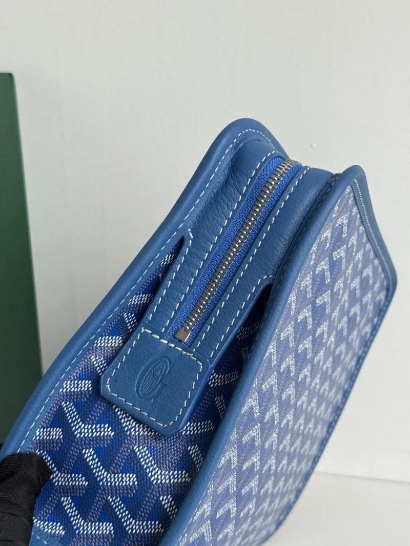 Goyard Blue Canvas Clutch Bag - Image 5