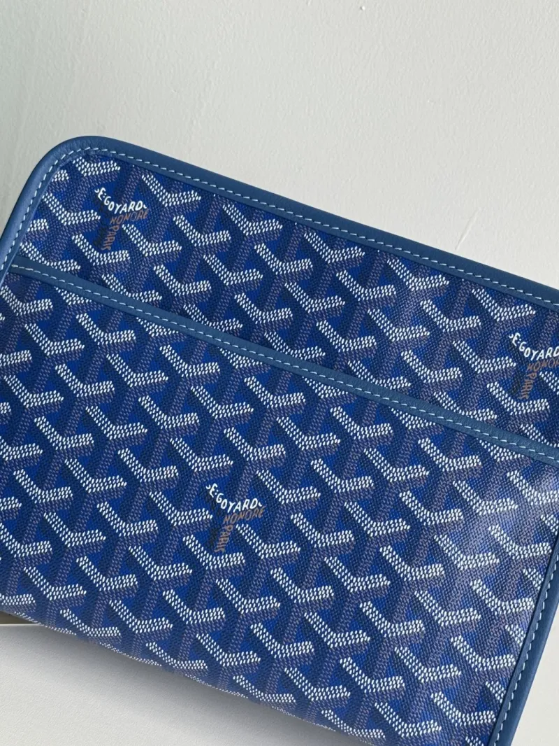 Goyard Blue Canvas Clutch Bag - Image 6