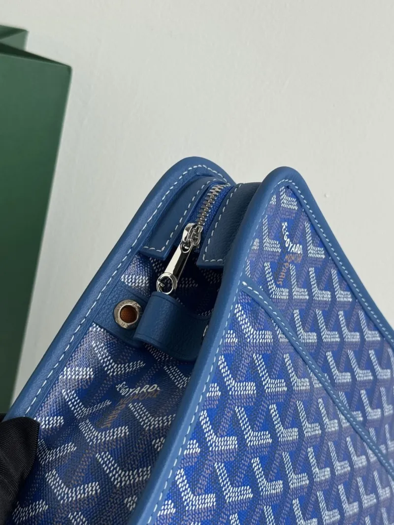 Goyard Blue Canvas Clutch Bag - Image 7