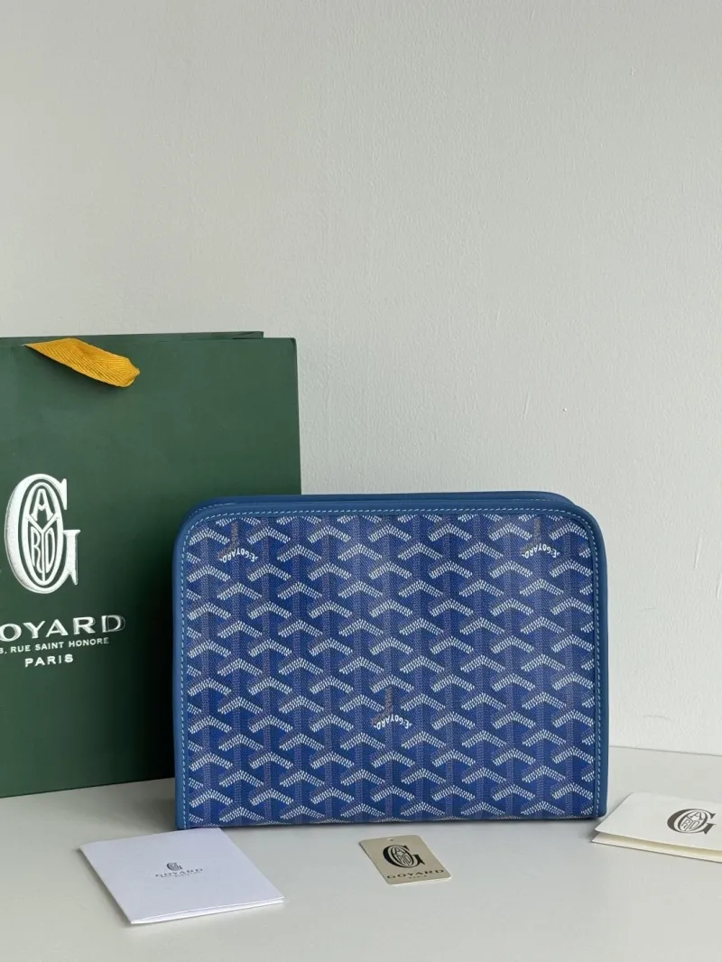 Goyard Blue Canvas Clutch Bag - Image 9