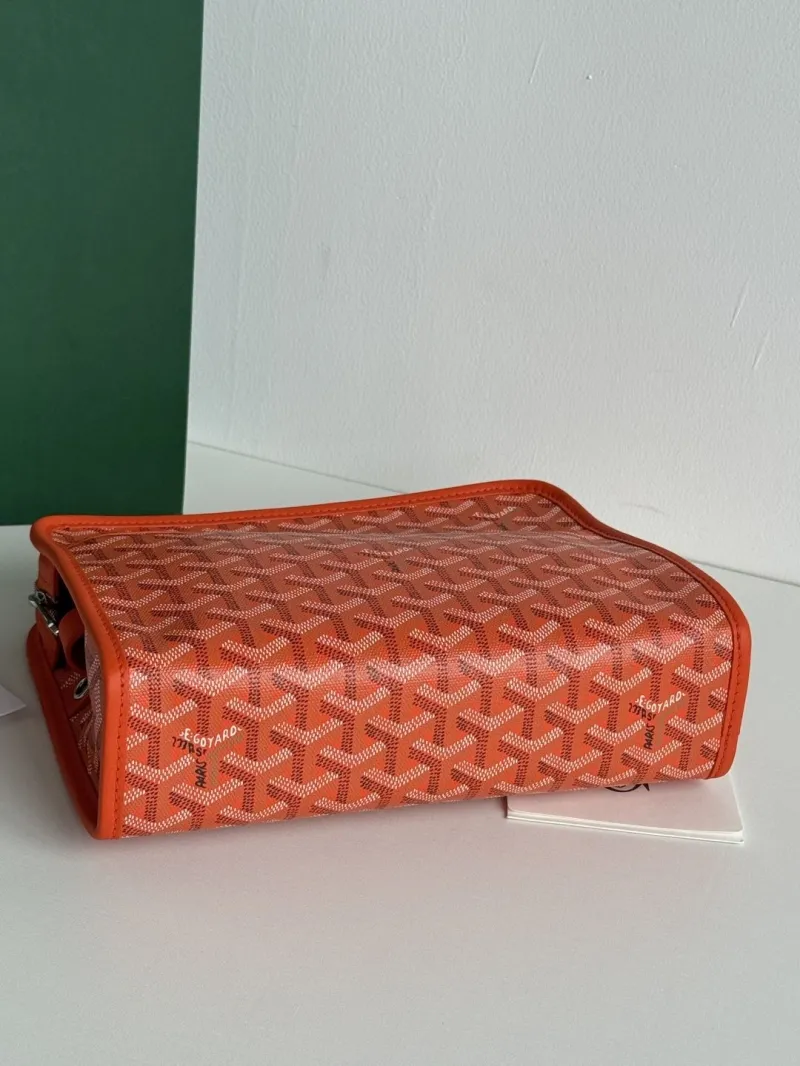 Goyard Orange Canvas Clutch Bag - Image 4