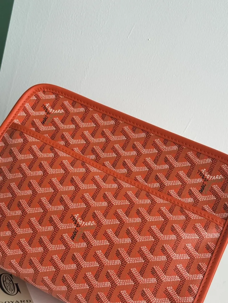 Goyard Orange Canvas Clutch Bag - Image 7