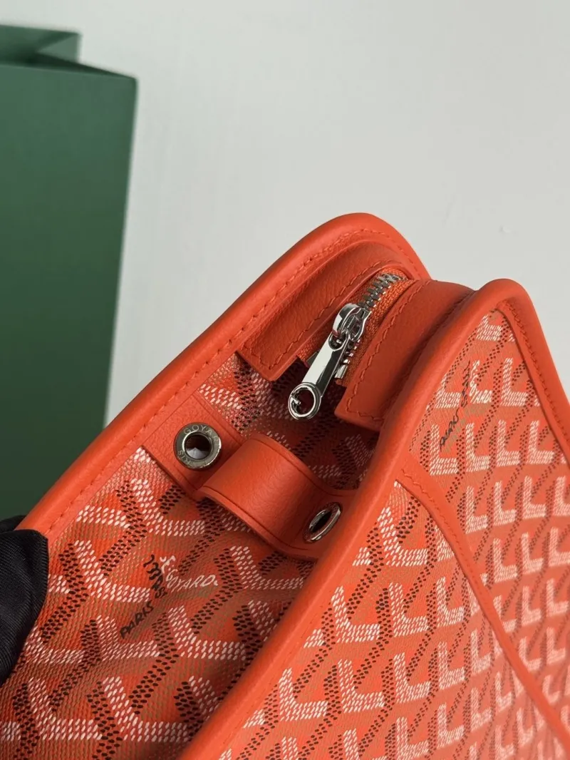 Goyard Orange Canvas Clutch Bag - Image 8