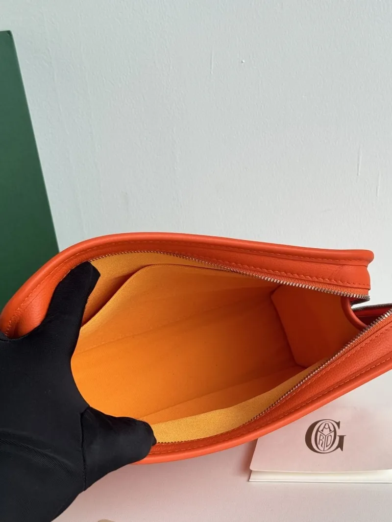 Goyard Orange Canvas Clutch Bag - Image 9