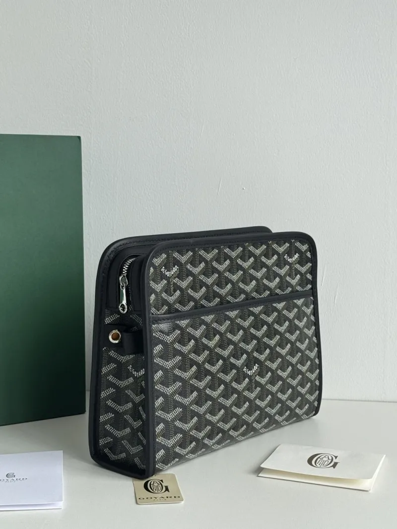 Goyard Black Canvas Clutch Bag - Image 3