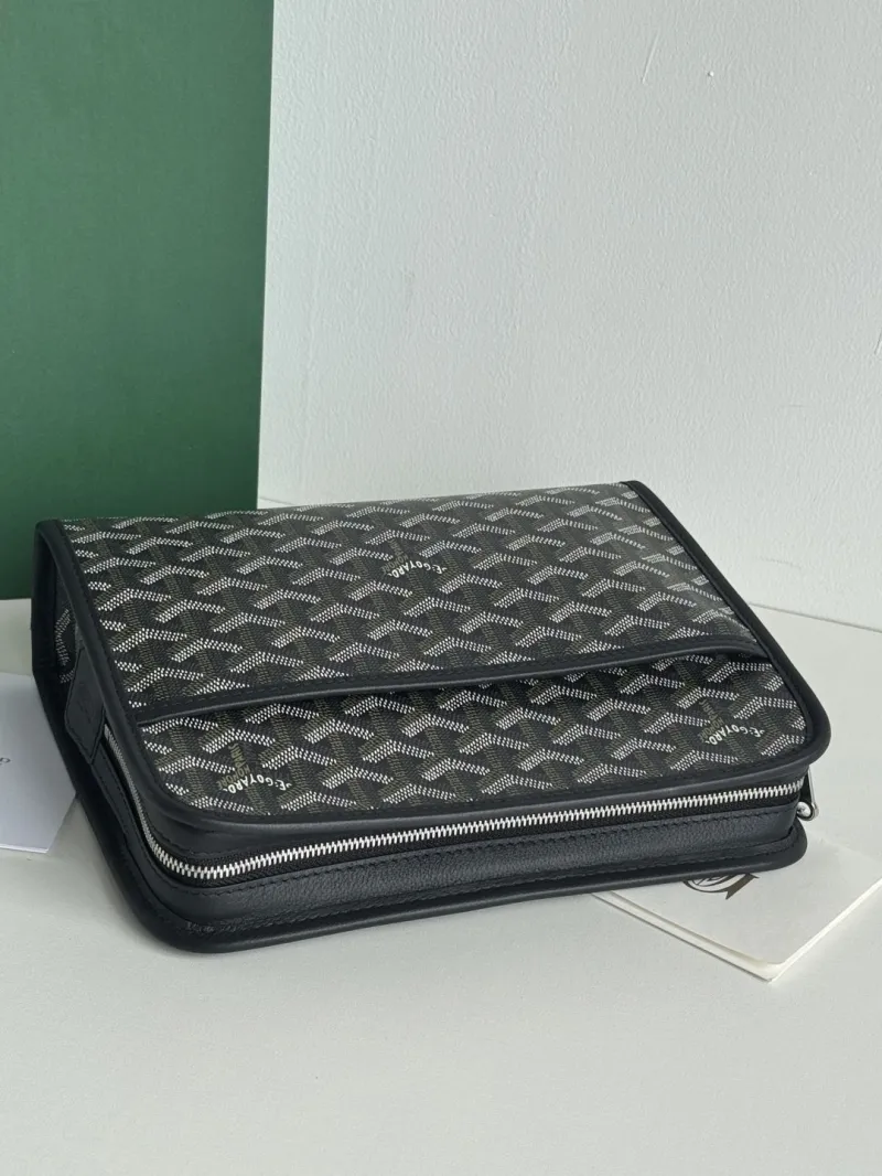 Goyard Black Canvas Clutch Bag - Image 6