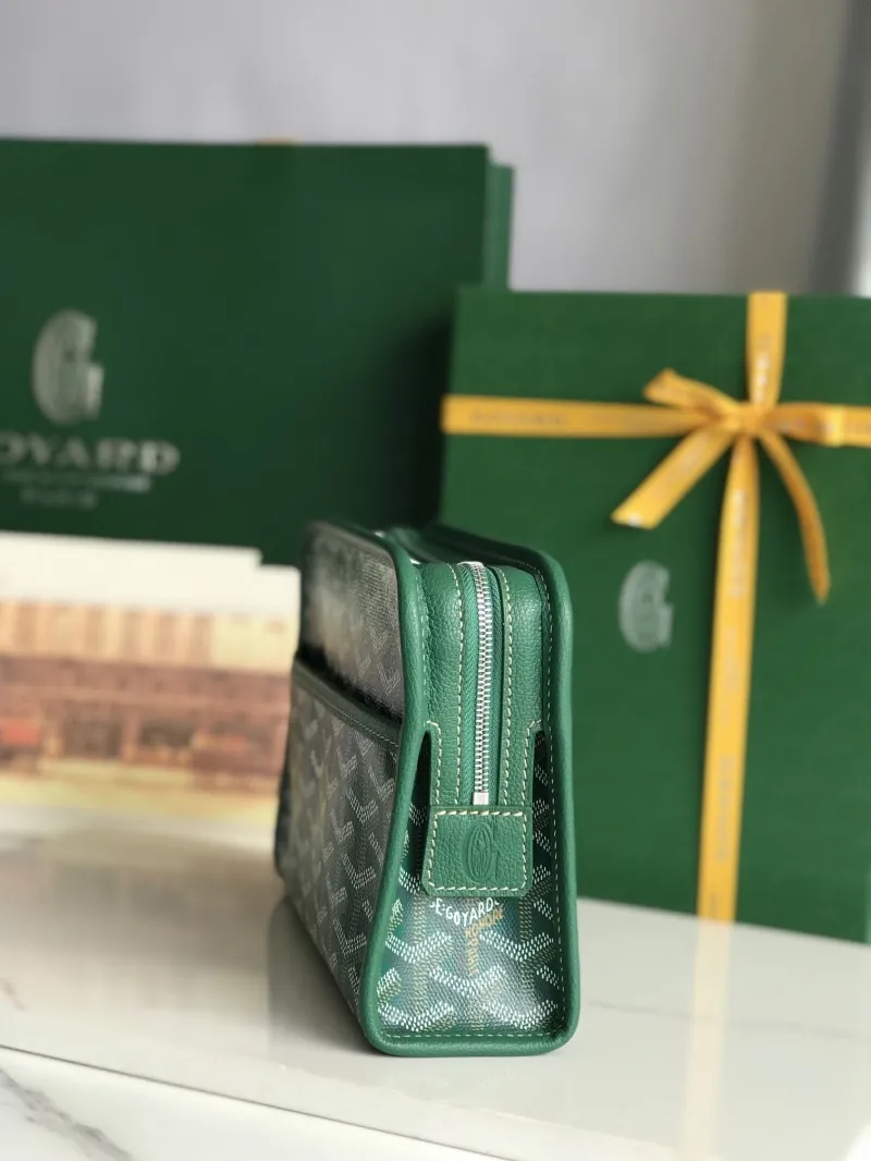 Goyard Green Leather Clutch Bag - Image 3