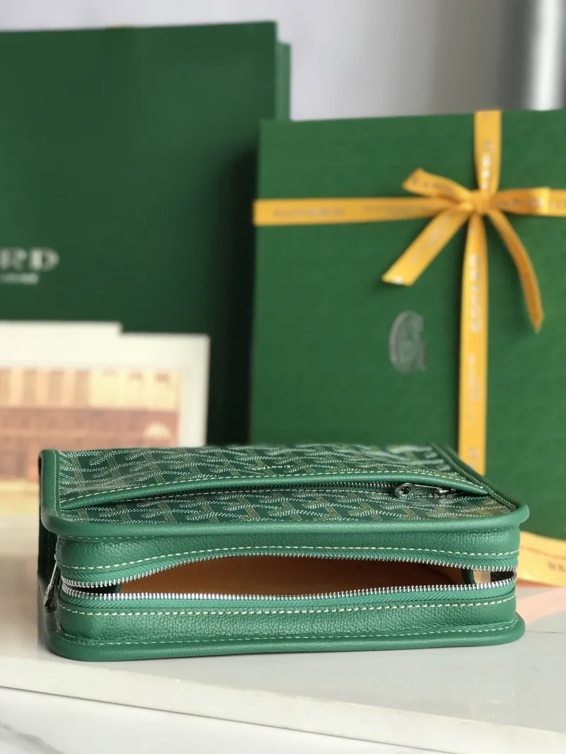 Goyard Green Leather Clutch Bag - Image 8