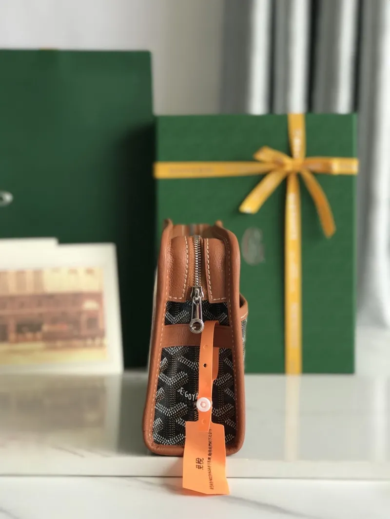 Goyard 27 Black Brown Clutch Bag - Image 3