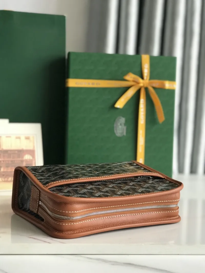 Goyard 27 Black Brown Clutch Bag - Image 8