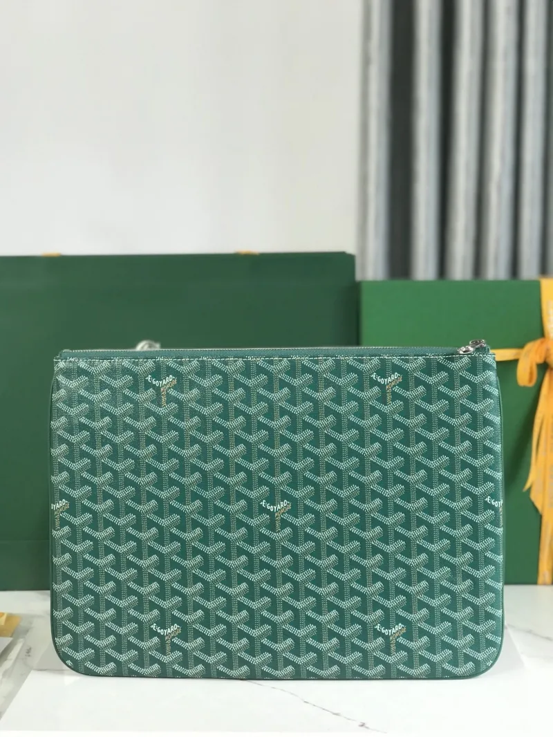 Goyard Green Zip Clutch Bag