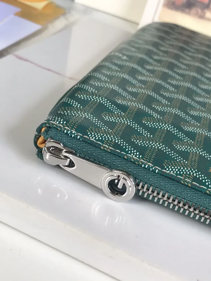Goyard Green Zip Clutch Bag - Image 6