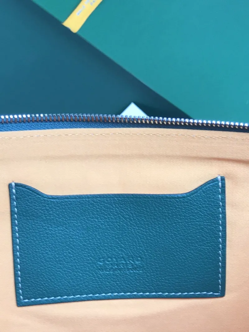 Goyard Green Zip Clutch Bag - Image 8