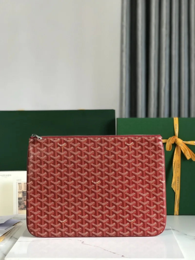 Goyard Red Zip Clutch Bag