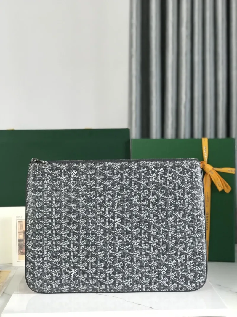 Goyard Gray Zip Clutch Bag