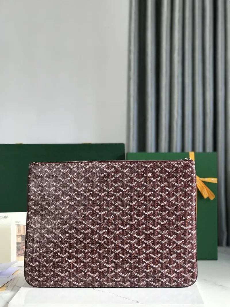 Goyard Burgundy Zip Clutch Bag