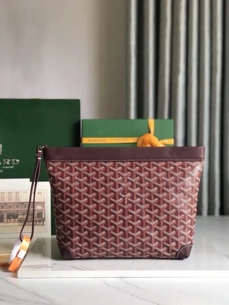 Goyard Burgundy Leather Clutch Bag