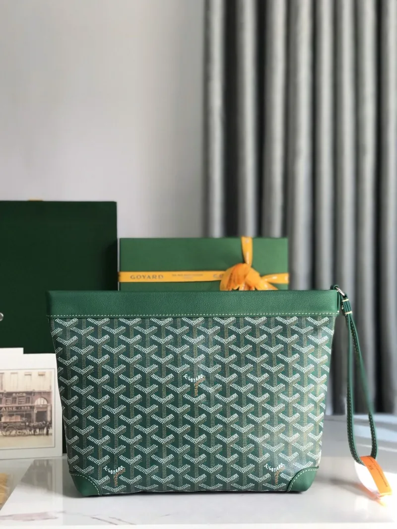 Goyard Green Zip Clutch Bag - Image 4