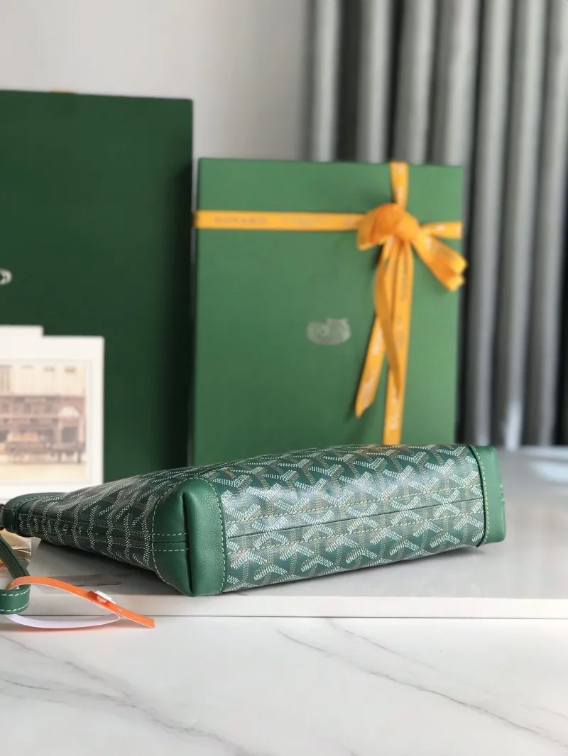 Goyard Green Zip Clutch Bag - Image 5