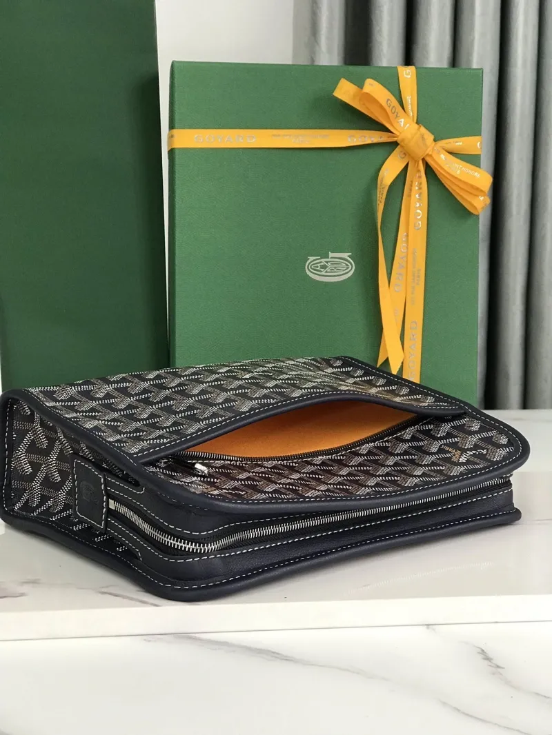 Goyard Black Monogram Clutch Bag - Image 6