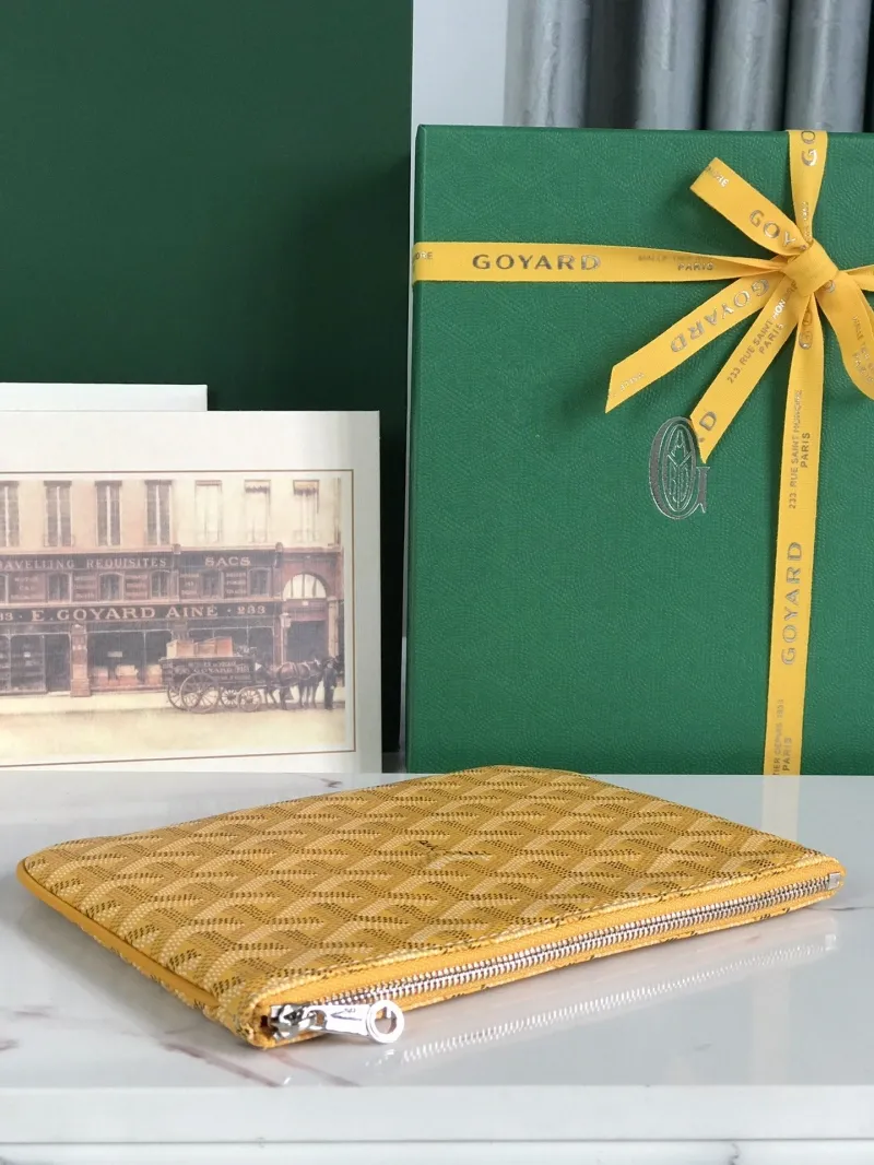 Goyard Yellow Zip Clutch Bag - Image 3