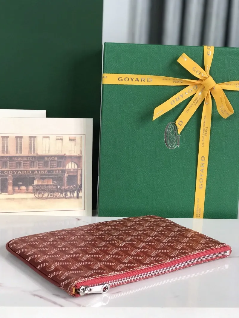 Goyard Red Zip Clutch Bag 142 - Image 3