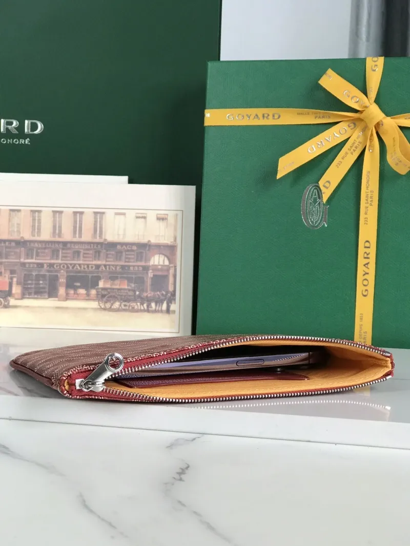 Goyard Red Zip Clutch Bag 142 - Image 4