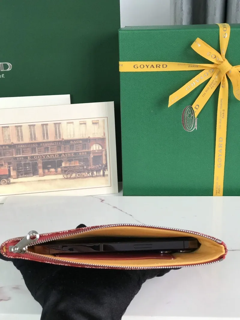 Goyard Red Zip Clutch Bag 142 - Image 8
