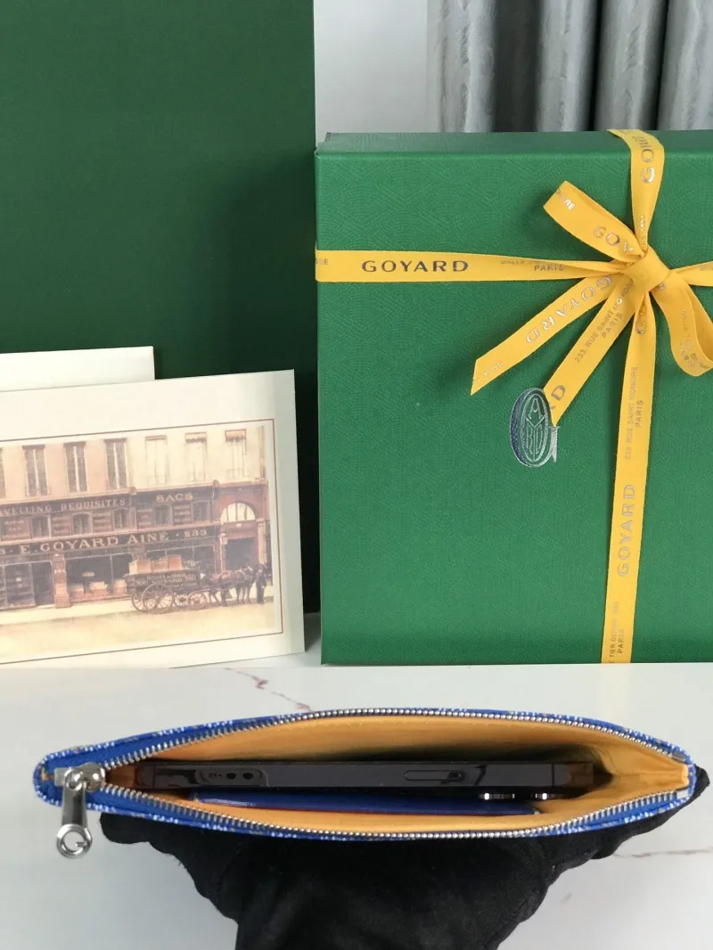 Goyard Blue Zip Clutch Pouch - Image 5