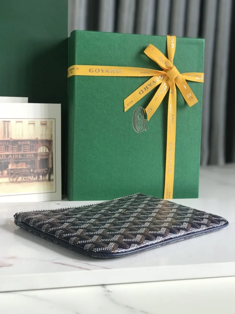Goyard Navy Clutch Bag 147 - Image 6