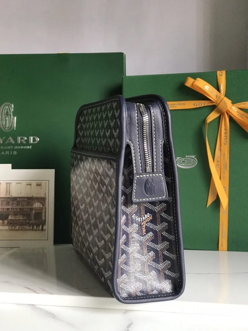 Goyard Navy Clutch Bag 166 - Image 3